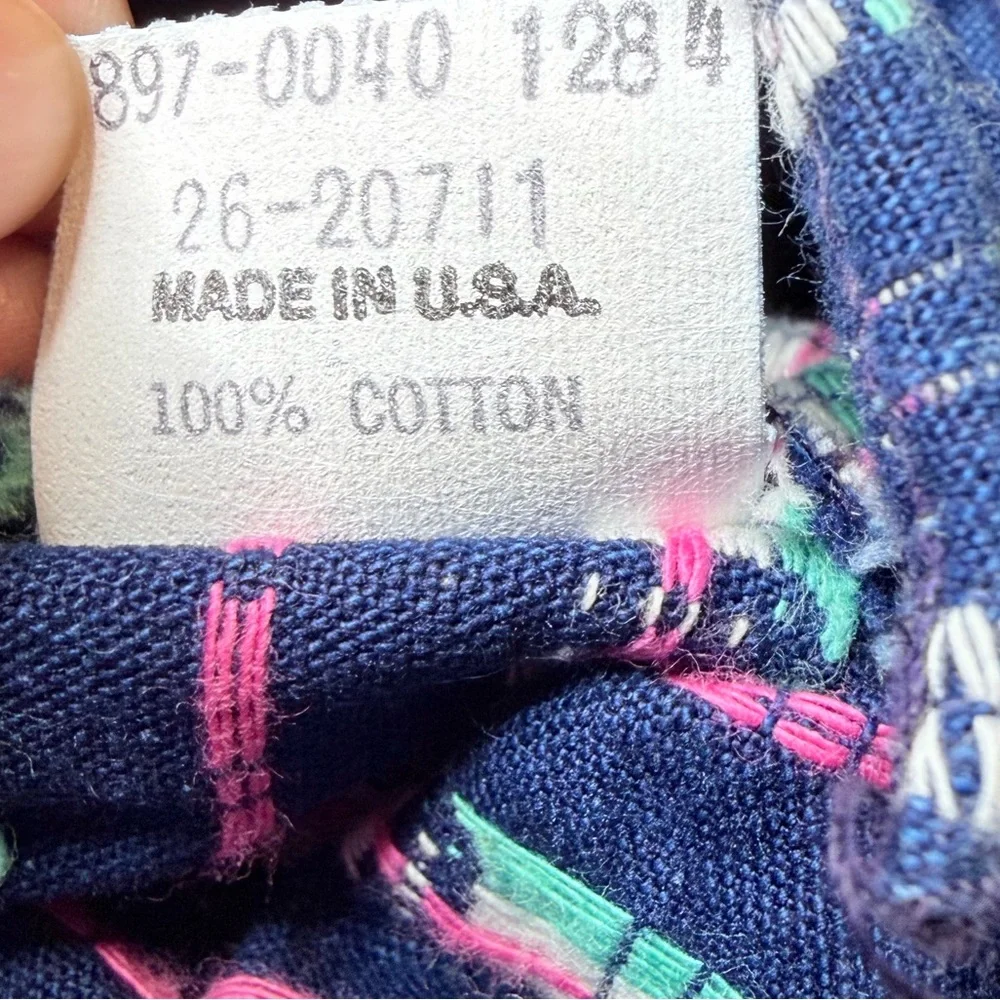 OshKosh B'gosh vintage Navy and Pink Pocket dainty flower overalls 18m a-44
